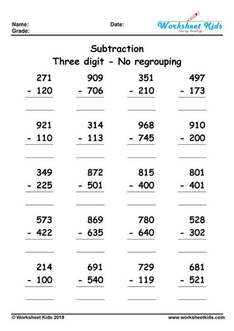 3 digit subtraction with regrouping|3 Digit Subtraction .